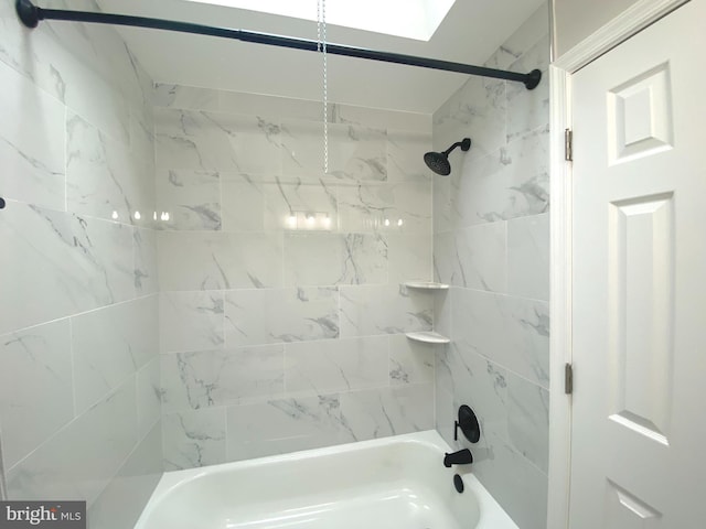 1319 Rainer Rd, Brookhaven, PA 19015 - bathroom with shower / tub combination and a skylight