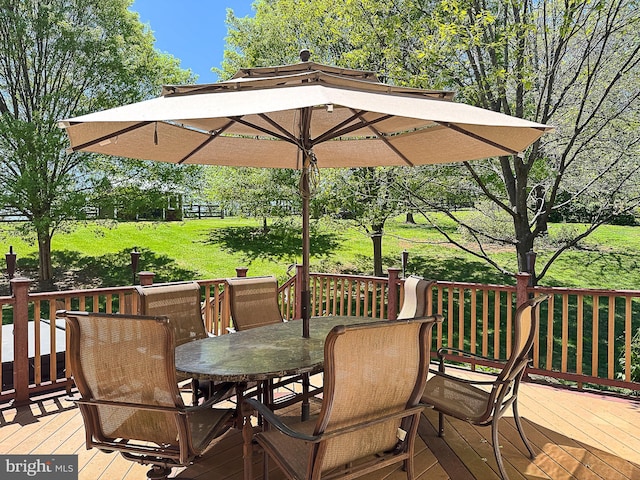 12773 Beebe Ct, Lovettsville, VA 20180 - deck featuring outdoor dining area and a lawn