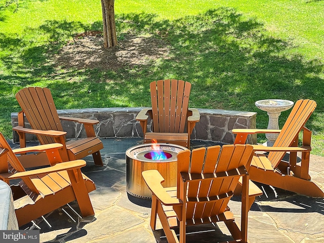 12773 Beebe Ct, Lovettsville, VA 20180 - view of patio / terrace featuring an outdoor fire pit