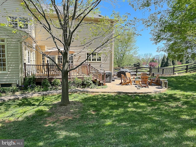 12773 Beebe Ct, Lovettsville, VA 20180 - view of yard featuring a deck and a patio