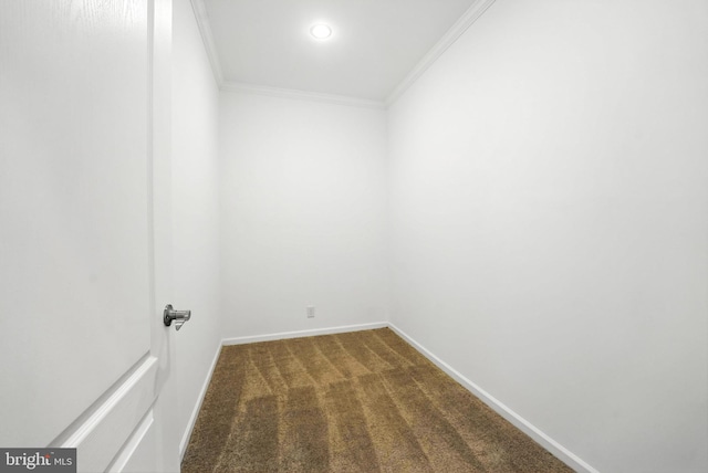 9936 Bell Wood Farm Ln, Nokesville, VA 20181 - empty room featuring crown molding, dark carpet, and recessed lighting