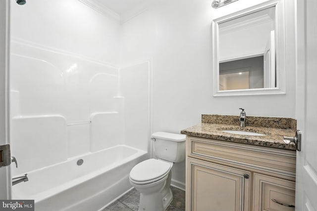 9936 Bell Wood Farm Ln, Nokesville, VA 20181 - full bathroom featuring vanity, crown molding, tile patterned flooring, and bathing tub / shower combination