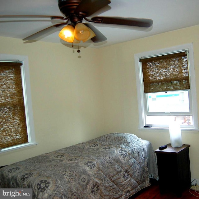 1400 Windsor Ave, Wilmington, DE 19804 - bedroom with ceiling fan and dark wood-style floors