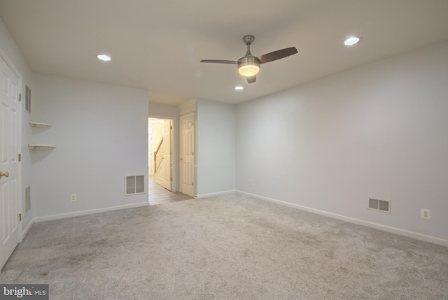 43855 Tattinger Ter, Ashburn, VA 20148 - carpeted spare room with recessed lighting and ceiling fan