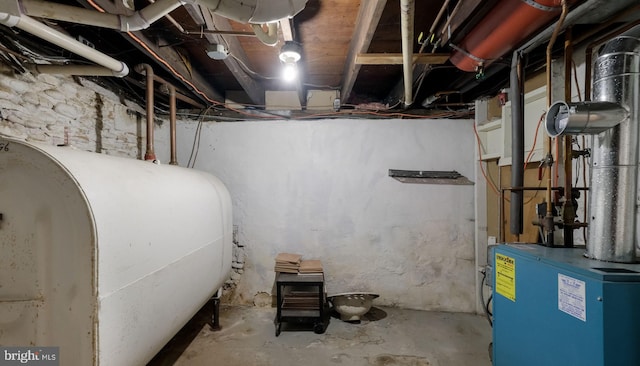 315 Leedom Ave, Bristol, PA 19007 - unfinished below grade area featuring oil tank and a heating unit