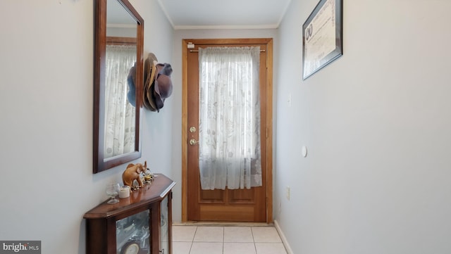 315 Leedom Ave, Bristol, PA 19007 - entryway with light tile patterned flooring and ornamental molding