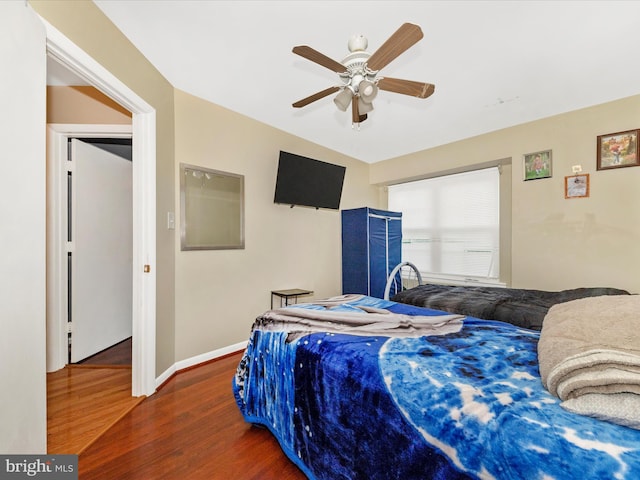 18040 Singing Pine Cir, Montgomery Village, MD 20886 - bedroom with wood finished floors and ceiling fan