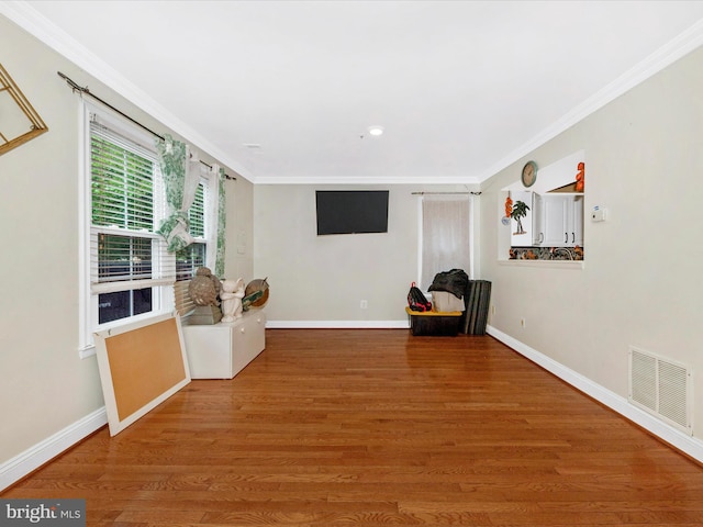 18040 Singing Pine Cir, Montgomery Village, MD 20886 - unfurnished room with ornamental molding and wood finished floors