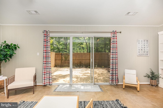 5917 Kingsford Rd Unit 366, Springfield, VA 22152 - tiled living area featuring baseboards and crown molding