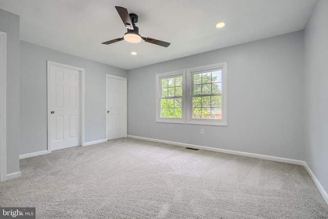 1720 Denton Ct, Crofton, MD 21114 - unfurnished bedroom with carpet flooring, recessed lighting, and ceiling fan