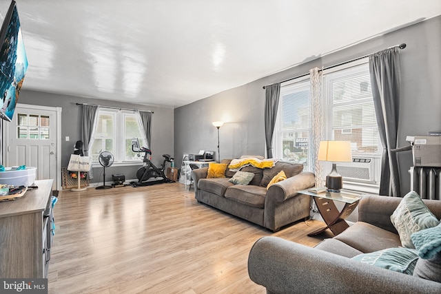 4029 Creston St, Philadelphia, PA 19135 - living room featuring light wood-style floors and cooling unit