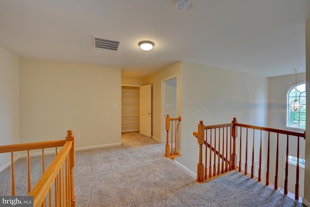 2 N Cummings Dr, Middletown, DE 19709 - hall featuring an upstairs landing and carpet floors