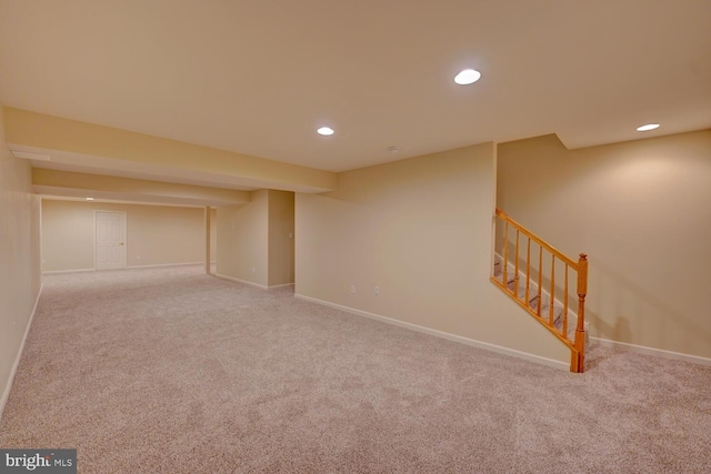 2 N Cummings Dr, Middletown, DE 19709 - finished below grade area featuring carpet, recessed lighting, and stairway