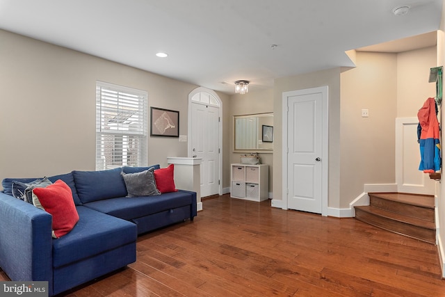 103 Norma Aly, Annapolis, MD 21403 - living area with hardwood / wood-style floors, stairs, and recessed lighting