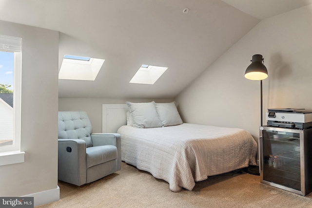 103 Norma Aly, Annapolis, MD 21403 - bedroom with a skylight, vaulted ceiling, light carpet, and wine cooler