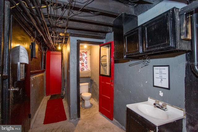 7152 N 20th St, Philadelphia, PA 19138 - bathroom featuring unfinished concrete floors and vanity