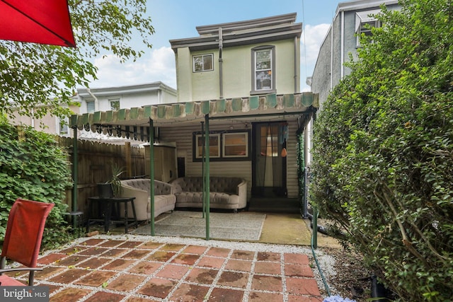 455 Krams Ave, Philadelphia, PA 19128 - back of property featuring a patio area and an outdoor living space