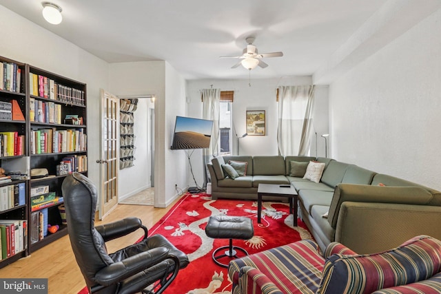455 Krams Ave, Philadelphia, PA 19128 - living area featuring wood finished floors and ceiling fan