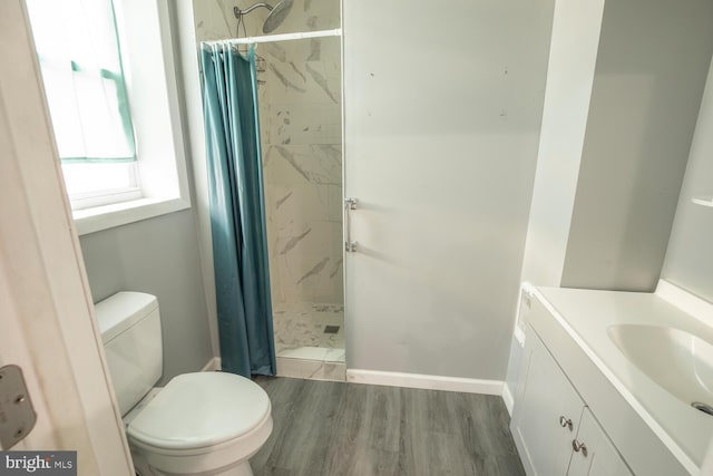 214 Crooked Ln, King Of Prussia, PA 19406 - full bathroom featuring a shower stall, vanity, and wood finished floors