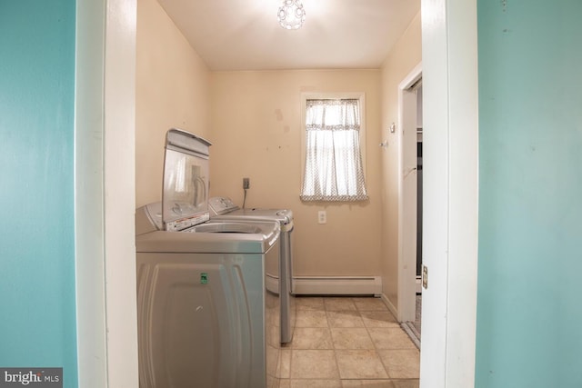 214 Crooked Ln, King Of Prussia, PA 19406 - washroom featuring washing machine and dryer and a baseboard radiator