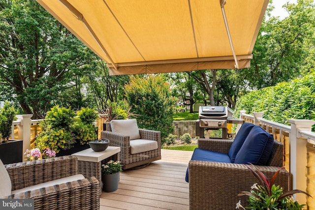 311 W 3rd Ave, Conshohocken, PA 19428 - wooden deck featuring area for grilling and an outdoor living space