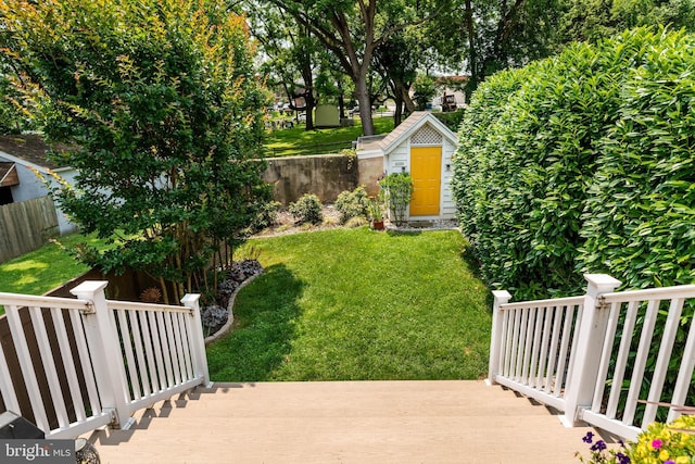 311 W 3rd Ave, Conshohocken, PA 19428 - fenced backyard featuring a wooden deck and a shed