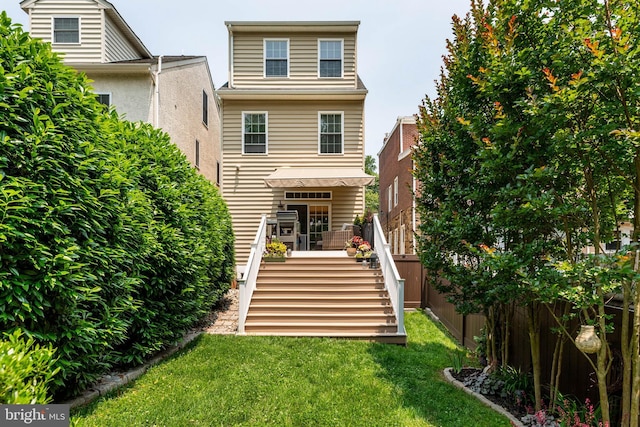 311 W 3rd Ave, Conshohocken, PA 19428 - back of house featuring stairway and a lawn