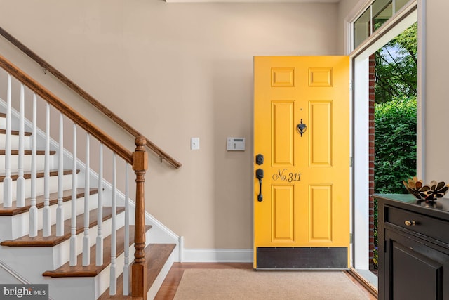 311 W 3rd Ave, Conshohocken, PA 19428 - entryway featuring stairway and wood finished floors