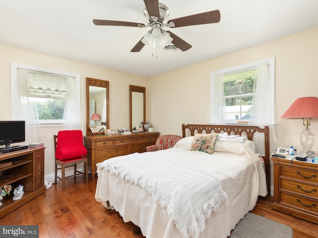 5409 Greenspring Valley Rd, Green Spring, WV 26722 - bedroom with wood finished floors and ceiling fan