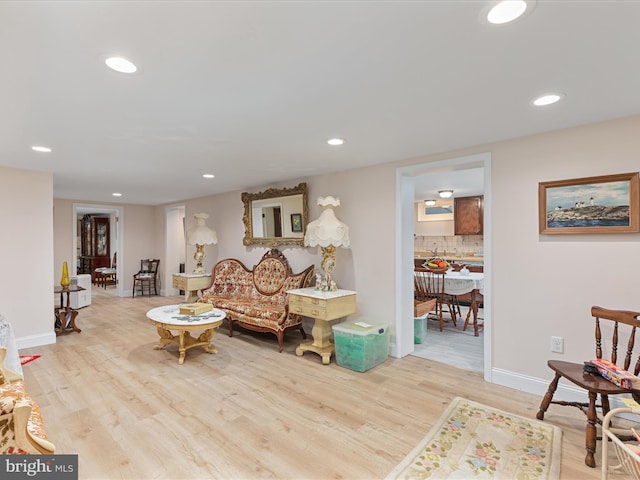 5409 Greenspring Valley Rd, Green Spring, WV 26722 - living area featuring light wood-style flooring and recessed lighting