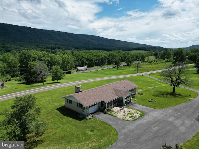 5409 Greenspring Valley Rd, Green Spring, WV 26722 - view from above of property with a heavily wooded area and a mountainous background