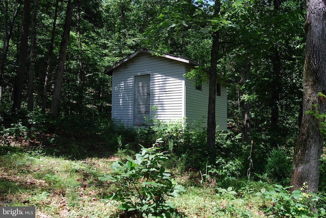 5409 Greenspring Valley Rd, Green Spring, WV 26722 - view of shed featuring a wooded view