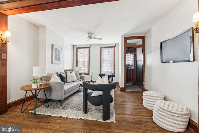 1918 E Albert St, Philadelphia, PA 19125 - living room with wood finished floors and a ceiling fan