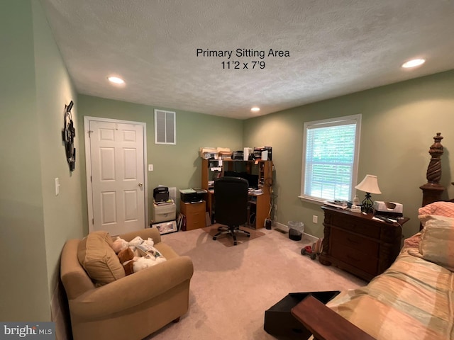 6197 Fishermans Way, Mechanicsville, VA 23116 - office space with a textured ceiling, recessed lighting, and carpet flooring
