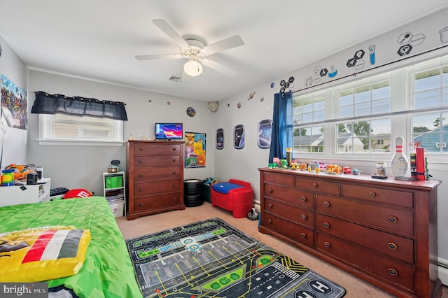 15 Paul Rd, Maple Shade, NJ 08052 - bedroom with multiple windows, light carpet, and ceiling fan