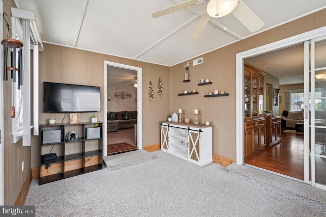 15 Paul Rd, Maple Shade, NJ 08052 - carpeted living room featuring ceiling fan