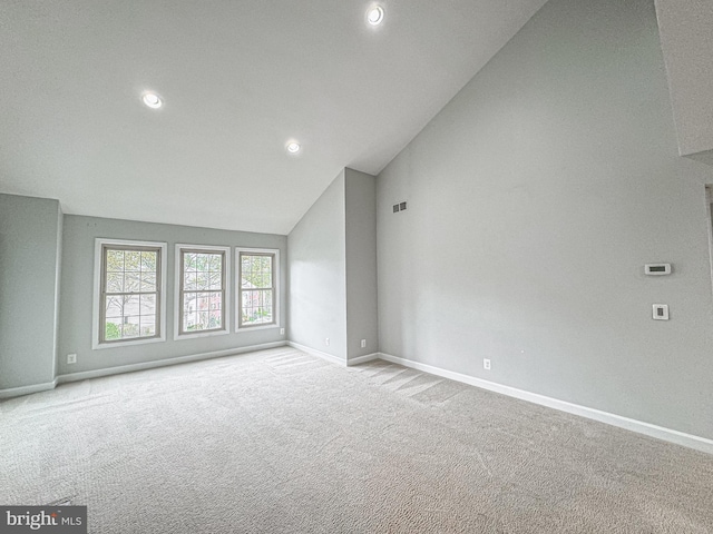 3801 Ridge Knoll Ct Unit 206A, Fairfax, VA 22033 - carpeted spare room with vaulted ceiling and recessed lighting