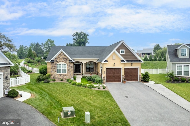 4136 Shanelle Ct Lot 10, Hampstead, MD 21074 - craftsman inspired home featuring stone siding, asphalt driveway, a garage, and a shingled roof