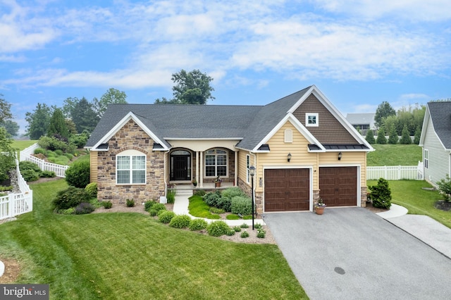 4136 Shanelle Ct Lot 10, Hampstead, MD 21074 - craftsman inspired home featuring stone siding, driveway, roof with shingles, and an attached garage