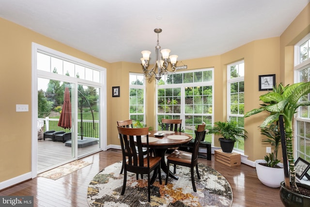 4136 Shanelle Ct Lot 10, Hampstead, MD 21074 - dining area featuring hardwood / wood-style flooring and a chandelier