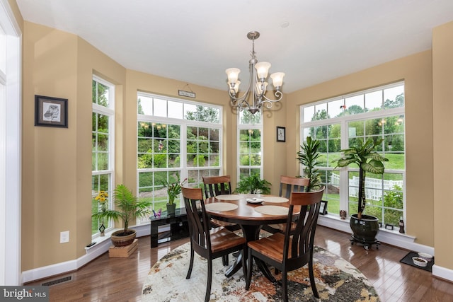 4136 Shanelle Ct Lot 10, Hampstead, MD 21074 - dining area with hardwood / wood-style flooring and a chandelier
