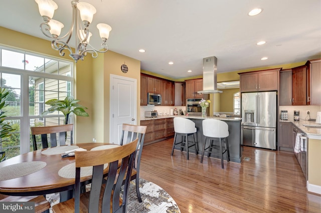 4136 Shanelle Ct Lot 10, Hampstead, MD 21074 - dining room with recessed lighting, light wood-style floors, and a chandelier