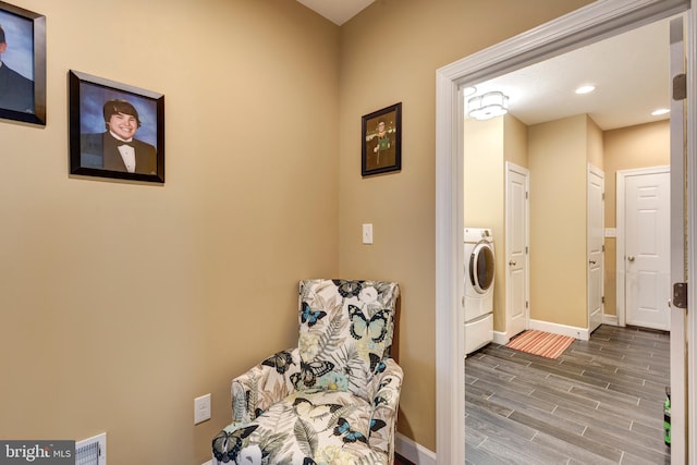 4136 Shanelle Ct Lot 10, Hampstead, MD 21074 - unfurnished room with washer / dryer, wood finished floors, and recessed lighting