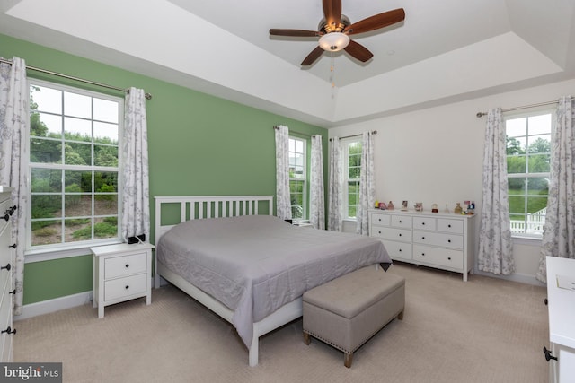 4136 Shanelle Ct Lot 10, Hampstead, MD 21074 - bedroom with light carpet, a raised ceiling, and a ceiling fan