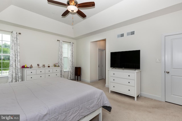 4136 Shanelle Ct Lot 10, Hampstead, MD 21074 - bedroom with light colored carpet, a raised ceiling, and ceiling fan