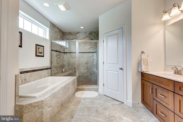 4136 Shanelle Ct Lot 10, Hampstead, MD 21074 - bathroom with a garden tub, vanity, and a stall shower