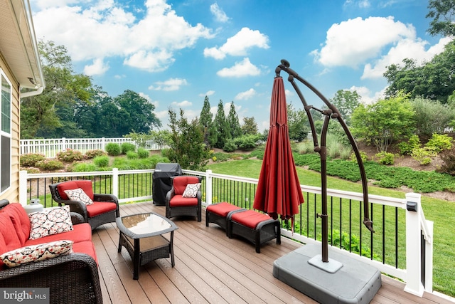 4136 Shanelle Ct Lot 10, Hampstead, MD 21074 - wooden terrace with an outdoor hangout area, a yard, and area for grilling