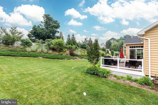 4136 Shanelle Ct Lot 10, Hampstead, MD 21074 - view of green lawn featuring a wooden deck