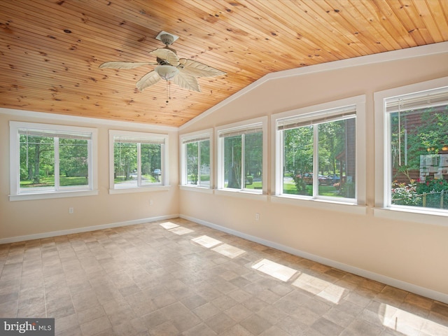 1440 Cedarhurst Rd, Shady Side, MD 20764 - unfurnished sunroom with vaulted ceiling, plenty of natural light, and wooden ceiling