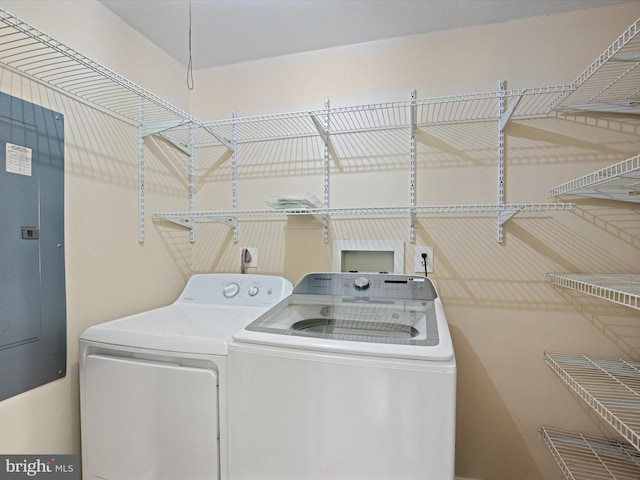 1440 Cedarhurst Rd, Shady Side, MD 20764 - laundry area with washing machine and clothes dryer and electric panel